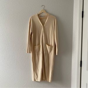 Zara | Cream Button Down Sweater Dress